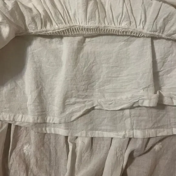 Prairie Cottagecore White Embroidered Dress | Farm Rio XL - Picture 5 of 10